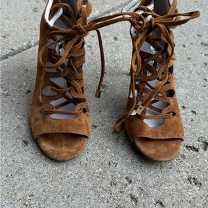 Louise et Cie Tan Lace-Up Heels